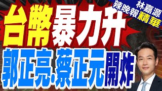 蔡正元質疑:是不是有簽台版廣場協議?｜新台幣升破30大關 一度暴漲逾1.3元衝上29元 楊金龍:美國沒要求升值 我們也不會操縱匯率｜台幣暴力升 郭正亮.蔡正元開炸【林嘉源辣晚報】精華版