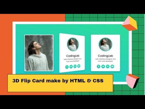 3D Flip Card Design Using by HTML & CSS.