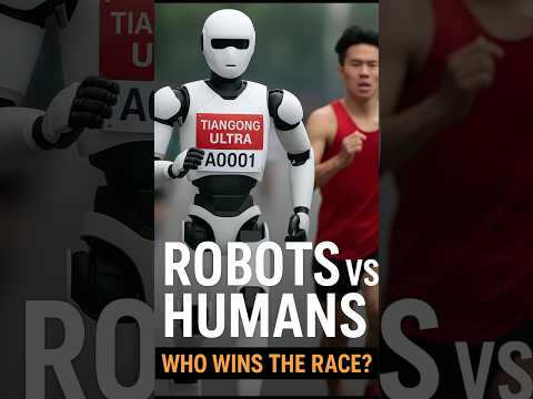 Robots vs Humans: Half Marathon Showdown in China! #AI #Robots #Marathon #TechNews #ChinaAI #digital