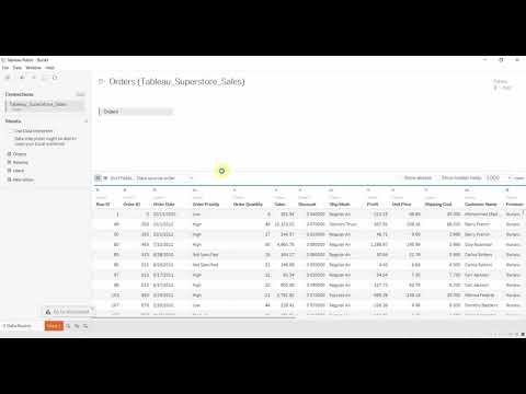 Dashboard Part 1 - Connecting and Building a Line Graph - Tableau in Two Minutes