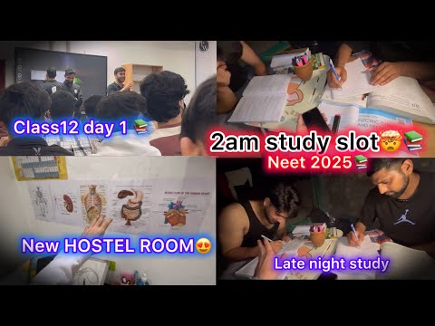 New “HOSTEL” | A day in the life of 12th grader📚 Preparing for Neet2025📚late night study vlog 😌