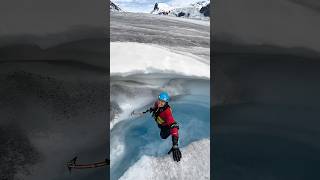 swimming in a glacier in alaska 🤭🥶