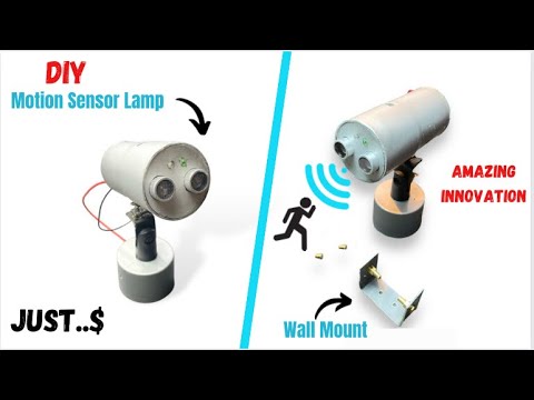 How to make a Motion Sensor Automatic Lamp | Amazing DIY INNOVATION | Bathroom Lamp