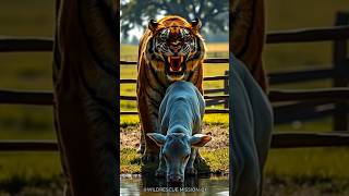 Tiger Attacks Baby cow – Farmer to the Rescue! 😭#AnimalRescue #NatureDrama #Emotional
