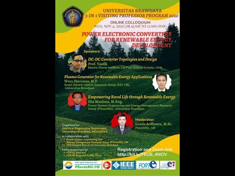 Online Colloquium dalam rangka Program Visting Professor 3-in-1 Universitas Brawijaya
