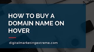 How to buy a domain name on Hover