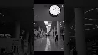 Incheon International Airport in Korea, Arrivals, bnw, Seoul photography
