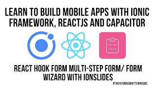 Ionic React JS: React Hook Form Multi-Step Form/ Form Wizard with IonSlides
