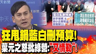 狂甩鍋藍白刪預算! 葉元之怒批綠營:"又情勒"!