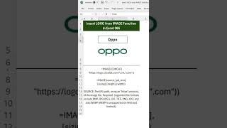 Insert LOGO from IMAGE Function in Excel 365 #exceltips #exceltutorial #excelmastery #shorts #pctips