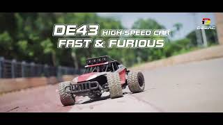 DEERC DE43 1:14 高速 遙控車 4WD 雙電版 LED 頭燈 1/14 越野車 大腳車 攀岩車