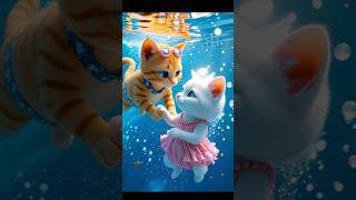 A Kitten’s Dive That Nearly Ended in Disaster 🤿😢#usa #cat #emotionalstory #aicatstories #shorts