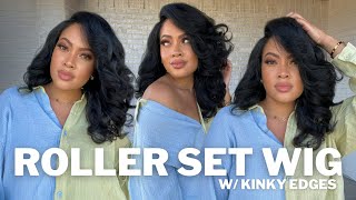 NATURAL LOOKING WIG with KINKY Edges | Sensationnel Kinky edge blow out 20” | Glueless Wig