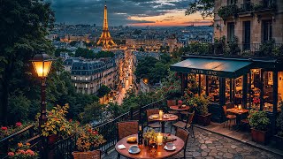 Paris Night Balcony Café ☕ Soft Bossa Nova & Relaxing Jazz Music for Reading, Deep Focus