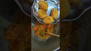 Egg spicy curry potato and tomato##simple recipe##please my channel subscribe