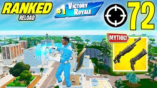 72 Elimination Solo Vs Squad "Ranked RELOAD” Gameplay Wins (NEW! Fortnite Chapter 6 PS4 Controller)