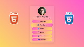 Social media links card | HTML & CSS