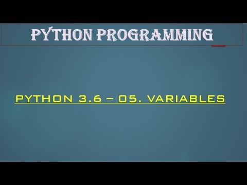 Python 3.6 programming - 05. Variables