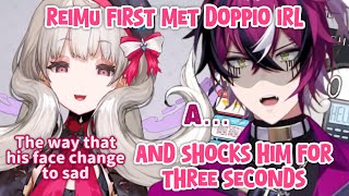 Reimu first met Doppio IRL and shocks him for 3 seconds