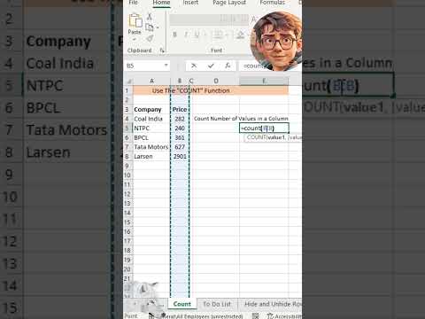Use The COUNT Function #excel #office