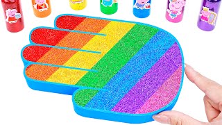 Satisfying Video l DIY How To Make Rainbow Hand & Nail Polish From Mixing Glitter Slime Cutting ASMR