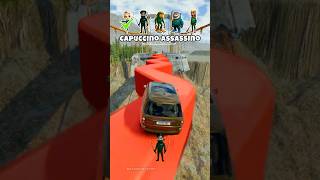 Italian Brainrot Vs. Squid Game Car Jump Challenge 🦈☕ #italianbrainrot #squidgame