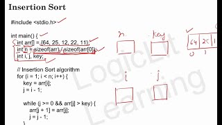 Insertion Sort in C | DSA Program Explained with Step-by-Step Code & Logic