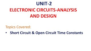 Short Circuit and Open Circuit Time constant | ECA | ECAD | Unit-2-2