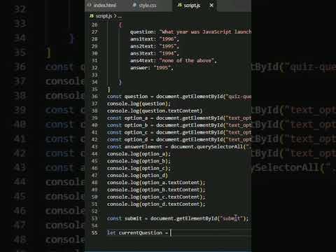 Quiz App JavaScript | Quiz App Html CSS & JavaScript