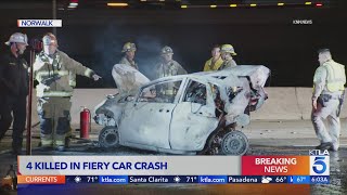 Quadruple fatal DUI crash shuts down 605 Freeway in Norwalk 