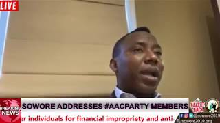 #TakeitbackTV  Omoyele Sowore Speaks to #AACParty Faithfuls #Takeitback #Revolutionnow