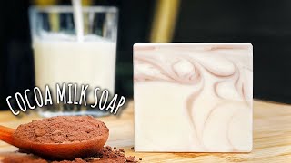 🥛Fresh Milk Soap Making at Home | Cocoa Swirl | Creamy and Natural Recipe