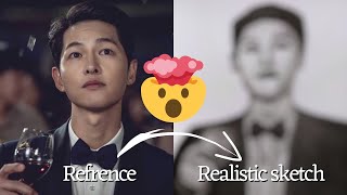 drawing realistic sketching of Vincenzo cassano 🥵||  Korean star song joong ki drawing🖤🖤