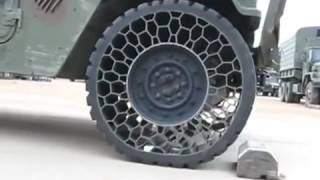 Cool new army tire technology no air required cannot deflate