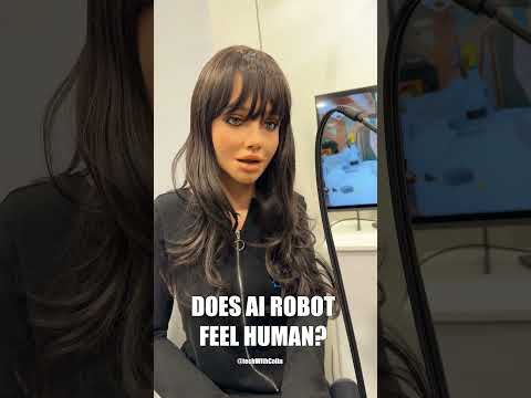 Ask #airobot if she feels human. #ces2025 #companionrobot #realbotix #melodyxbot