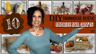 FALL CRAFTS PALOOZA! 10 Favorite DIY Rustic Farmhouse Home Decor Crafts From 2024! | Mega Fall DIY’s