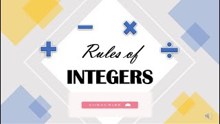 RULES OF INTEGERS | MATHEMATICS