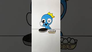 If Rainbow Friends Blue will cook breakfast...Funny Stop Motion Animation #shorts #youtubeshorts