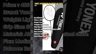 Badminton Racket on a Budget (₹400-2000) #shorts #yonexbadmintonracket #bestbadmintonracket  #yonex