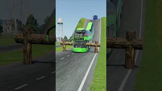 Capsule Long Buses & Small Bus vs Logs Trap - BeamNG.Drive #shorts #beamngdrive #bus