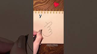 How to Draw a Finger Heart! Really Easy Drawing Tutorial ❤️