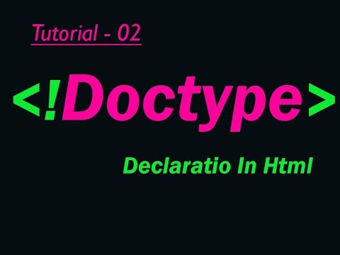 Doctype Declaration In Html | What Is Doctype | Why We Write Doctype