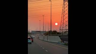 The sky is orange in Dubai 🌅 #mydubai #sunsetview #sunset #sunsetlover  #orangesky