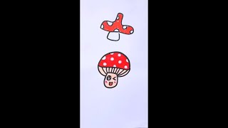 爸爸妈妈一起画蘑菇 #红伞伞 #蘑菇 #画画 #亲子#手工制作 #创意手工 #手工艺品 #手工艺术