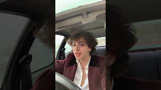 Grooving in the Car: Funky Music and Stylish Outfit#carvibes #musiclover #stylegram