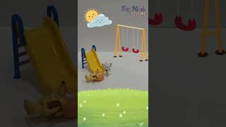 Indy Falls Off the Slide but Tries Again | Bluey SEL Short for Kids #bluey #tinymindstoytime