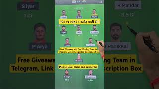 Bangalore vs Punjab Dream11, RCB vs PBKS Dream11 Prediction, RCB vs PBKS Dream11 Team Of Today Match