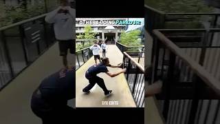 Others doing parkour vs this guy ☠ #shorts #viral #newyork #usa #usacontent #funny #parkour #tricks