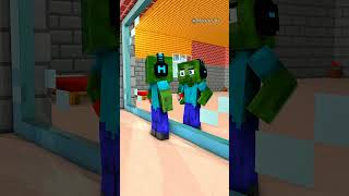 Baby Zombie becomes Herobrine #shorts #minecraft #gaming