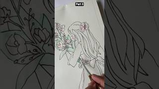 Random girl drawing with flower #part3  by #magicalart #drawiing #song #beautiful like subscribe